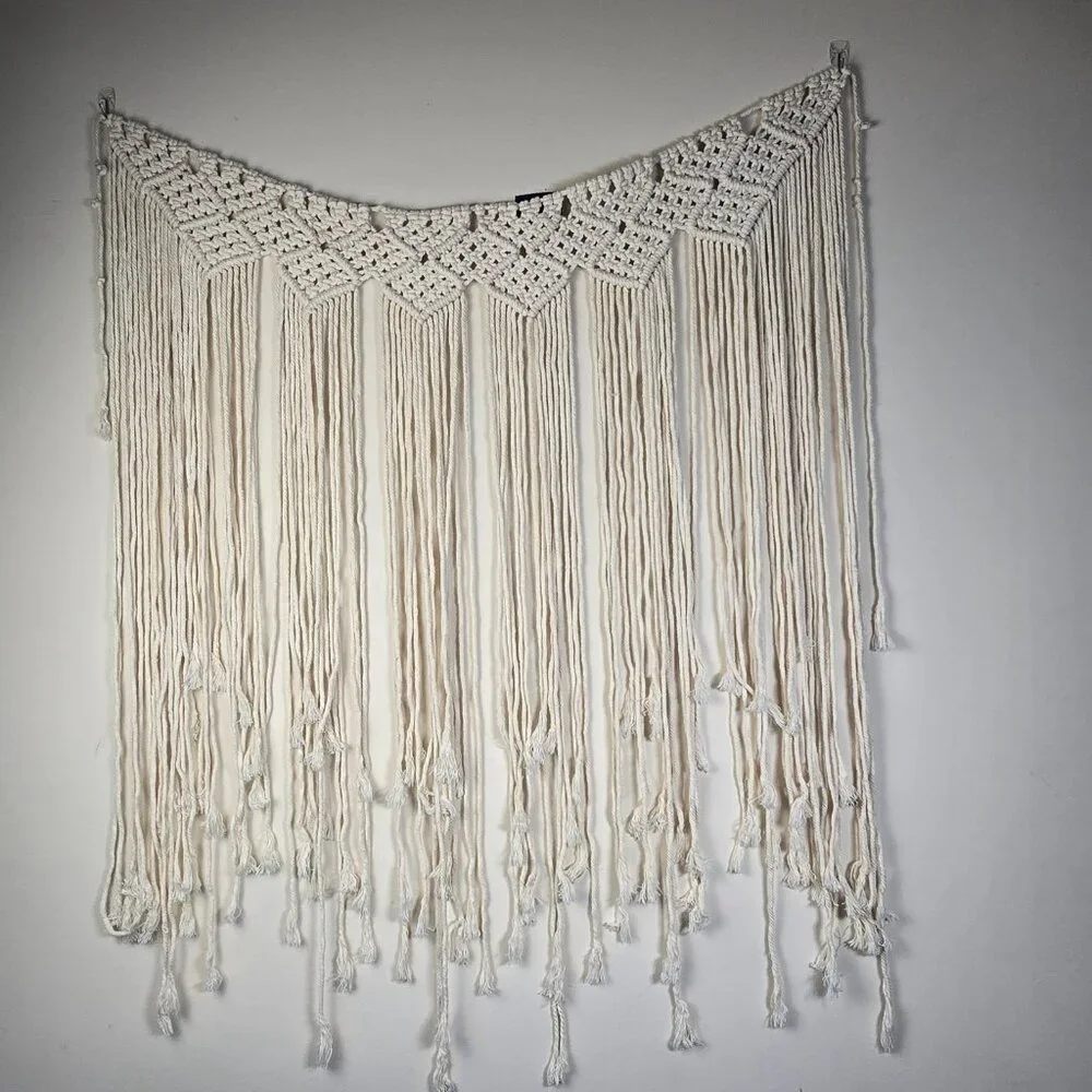 Boho Macrame Wall Hanging Handmade Cotton Rope Tapestry Fringe Bohemian Decor